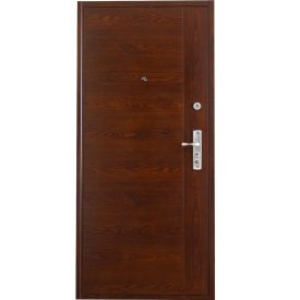 HiSec modern mintás mogyoró biztonsági ajtó