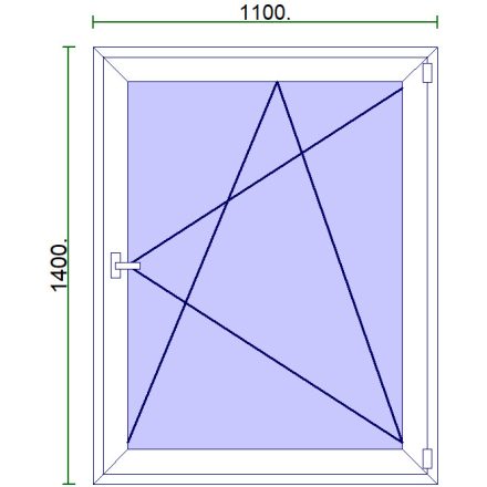 Egyszárnyú műanyag ablak 110*140