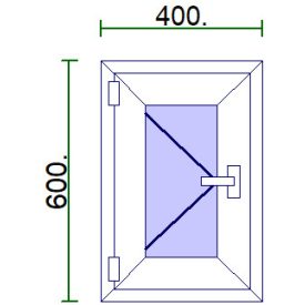 Egyszárnyú műanyag ablak 40*60