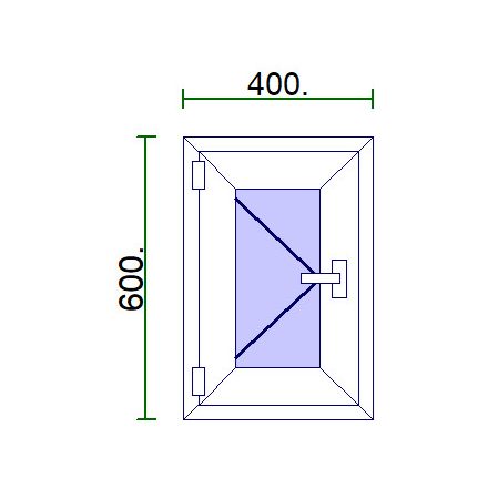 Egyszárnyú műanyag ablak 40*60