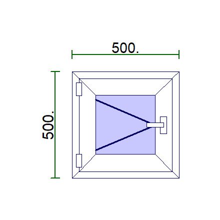 Egyszárnyú műanyag ablak 50*50