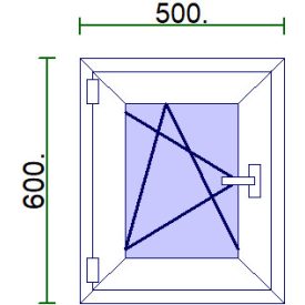 Egyszárnyú műanyag ablak 50*60