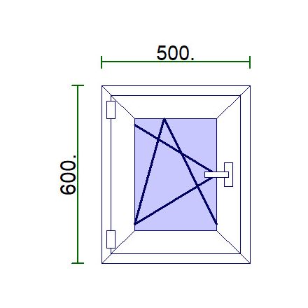 Egyszárnyú műanyag ablak 50*60