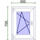 Egyszárnyú műanyag ablak 50*70