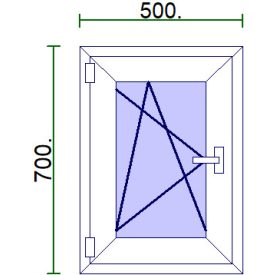 Egyszárnyú műanyag ablak 50*70