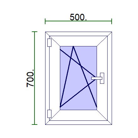 Egyszárnyú műanyag ablak 50*70