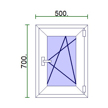 Egyszárnyú műanyag ablak 50*70