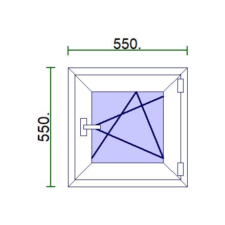 Egyszárnyú műanyag ablak 55*55