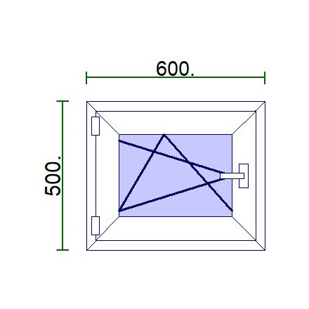 Egyszárnyú műanyag ablak 60*50
