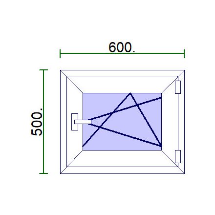 Egyszárnyú műanyag ablak 60*50