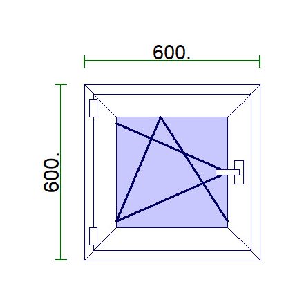 Egyszárnyú műanyag ablak 60*60