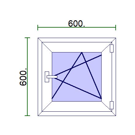 Egyszárnyú műanyag ablak 60*60