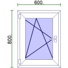 Egyszárnyú műanyag ablak 60*80