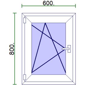 Egyszárnyú műanyag ablak 60*80