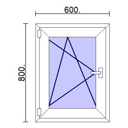 Egyszárnyú műanyag ablak 60*80