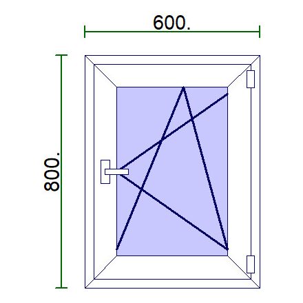 Egyszárnyú műanyag ablak 60*80