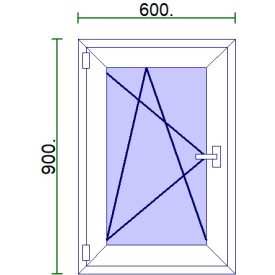 Egyszárnyú műanyag ablak 60*90
