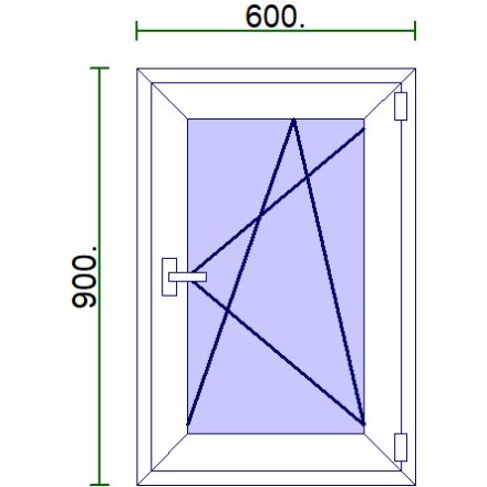 Egyszárnyú műanyag ablak 60*90