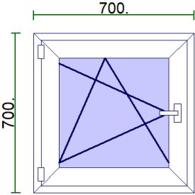 Egyszárnyú műanyag ablak 70*70
