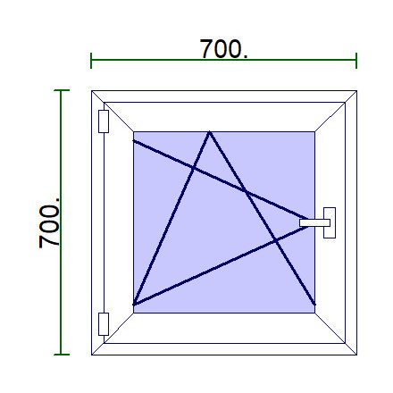 Egyszárnyú műanyag ablak 70*70