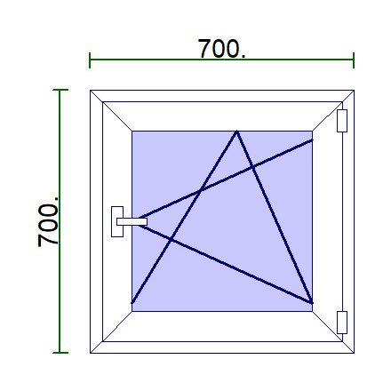 Egyszárnyú műanyag ablak 70*70