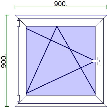 Egyszárnyú műanyag ablak 90*90